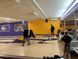 Action at the bowling alley.